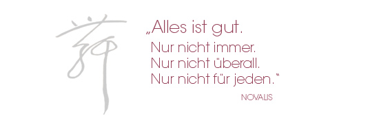 Zitat von Novalis: Alles ist gut